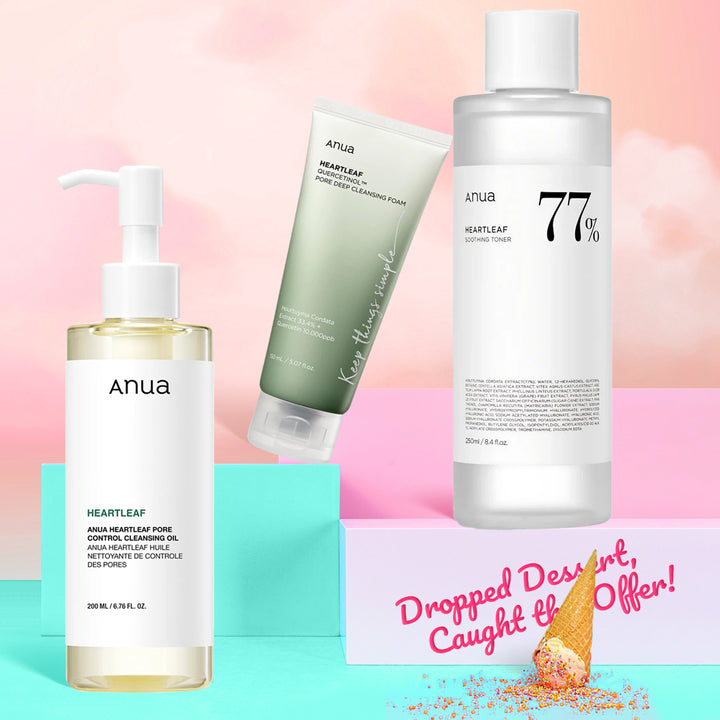 Anua Heartleaf Pore Cleansing Foam Set – Trio for Gentle & Deep Cleanse