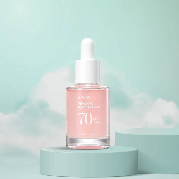 Anua Peach 70% Niacin Serum | Korean brightening serum with niacinamide and peach extract | Buy online in Dubai at Mirae Beauty Hub UAE. Front