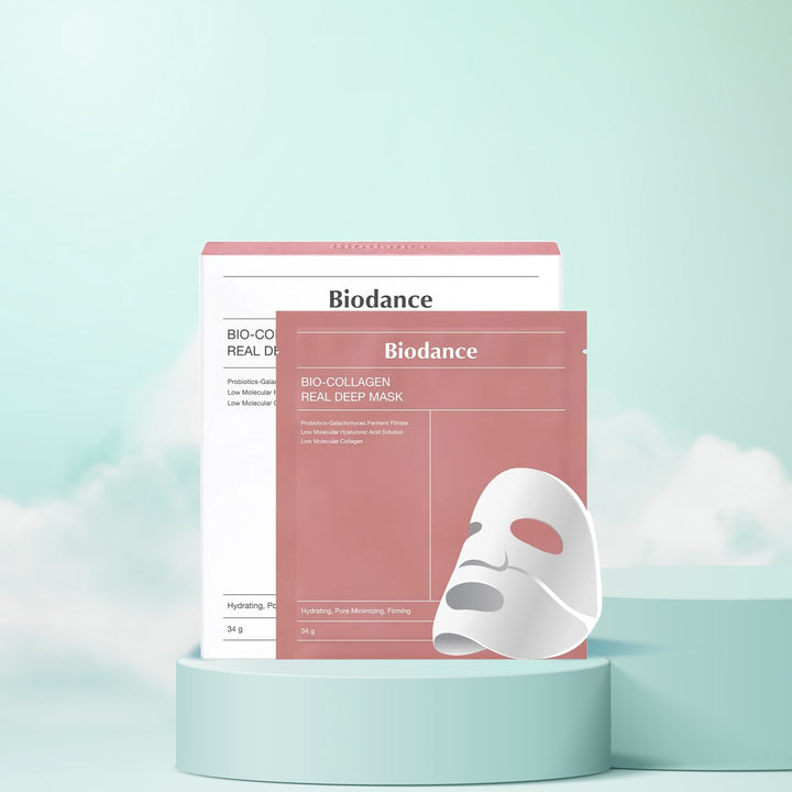 Biodance Bio-Collagen Real Deep Mask – Korean Skincare Sheet Mask with Bio-Collagen and Hyaluronic Acid for Hydration and Firming. 4pcs