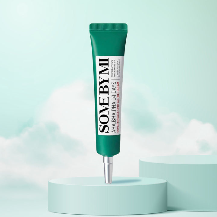 SOME BY MI Super Miracle Spot All Kill Cream – Korean spot treatment with AHA BHA PHA and Truecica for acne-prone skin. Front