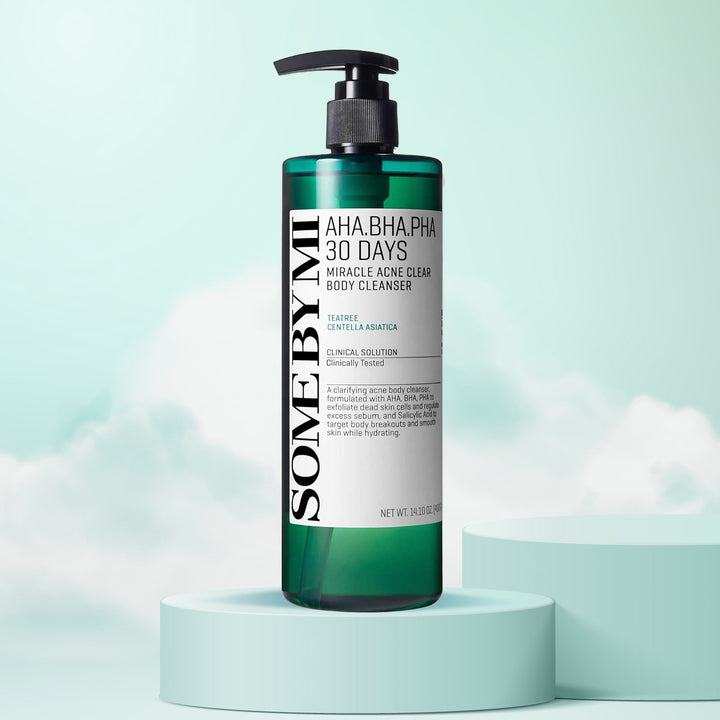 SOME BY MI AHA BHA PHA 30 Days Miracle Clear Body Cleanser – Korean body wash for body acne, exfoliation, and smoother skin. Front