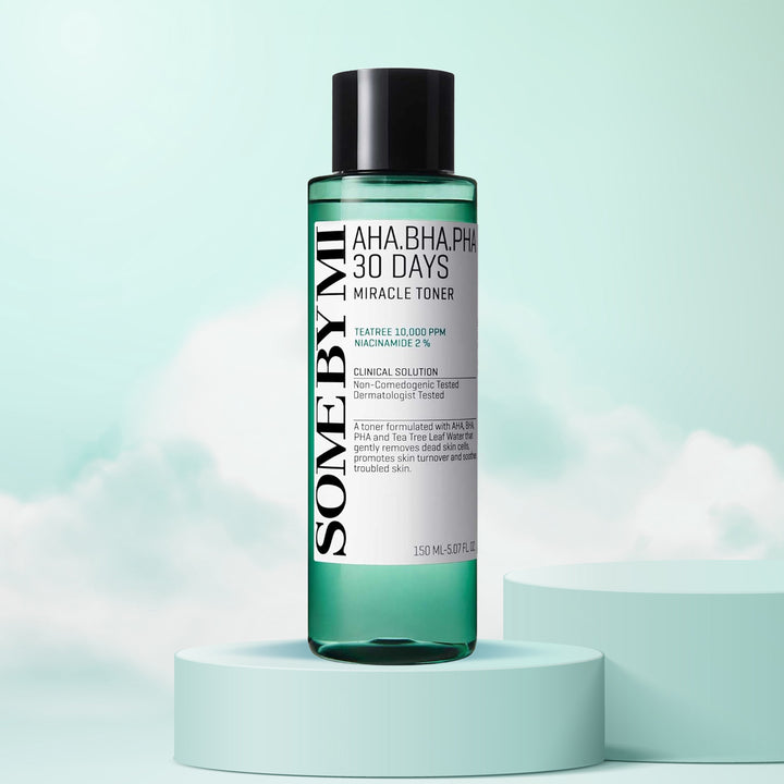 SOME BY MI AHA BHA PHA 30 Days Miracle Toner – Korean toner for acne, exfoliation, and pore care. Front