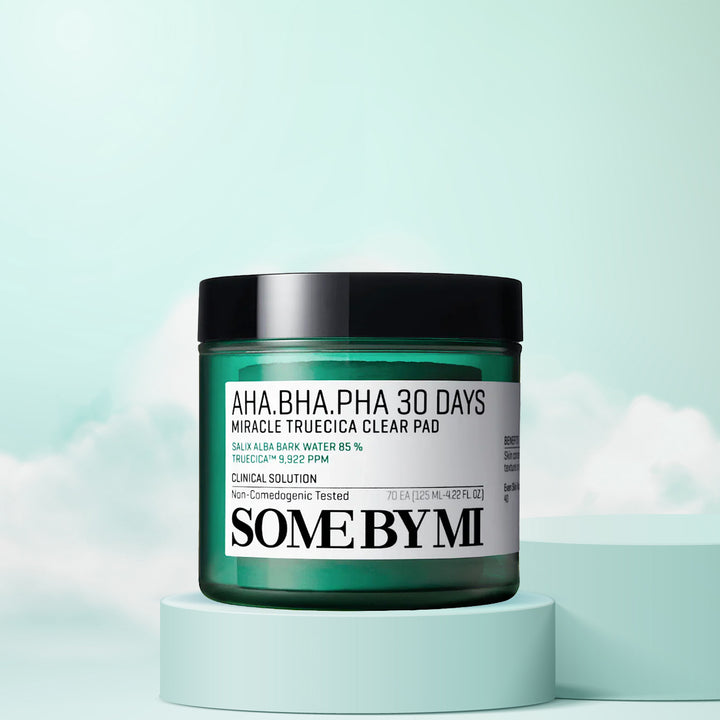 SOME BY MI AHA BHA PHA 30 Days Miracle Truecica Clear Pad – Korean toner pads for acne-prone and oily skin. Front