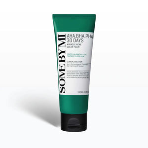 SOME BY MI AHA-BHA-PHA 30 Days Miracle Acne Clear Foam 100mL tube for gentle acne cleansing