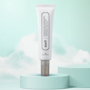 dear Klairs Fundamental Eye Awakening Gel 35mL | Korean under-eye gel for puffy eyes and dark circles, perfect for oily and sensitive skin in UAE. Cloudy background