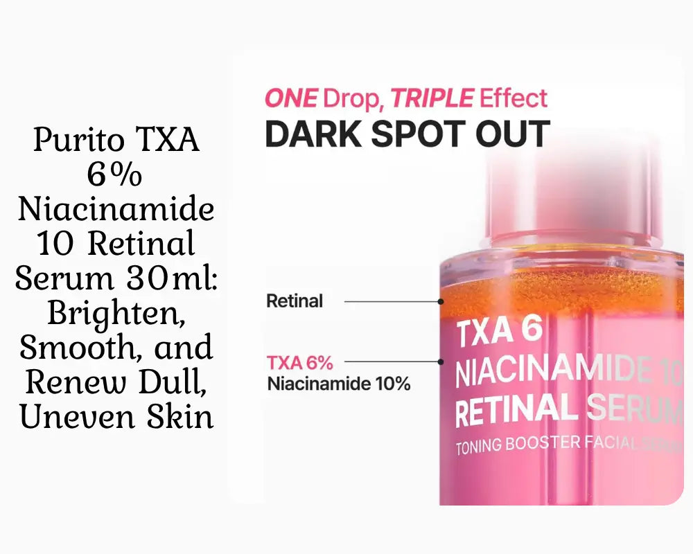 Purito TXA 6% Niacinamide 10 Retinal Serum 30ml: Brighten, Smooth, and Renew Dull, Uneven Skin