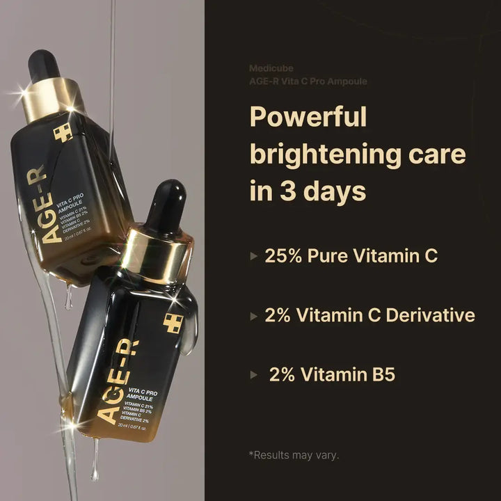 Medicube AGE-R Vita C Pro Ampoule results in 3 days
