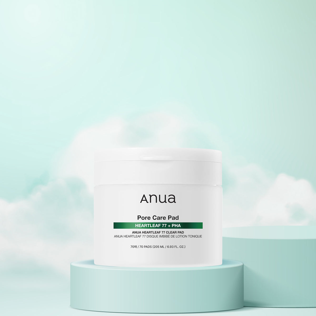 Anua Pore Care Pad container on a light blue background