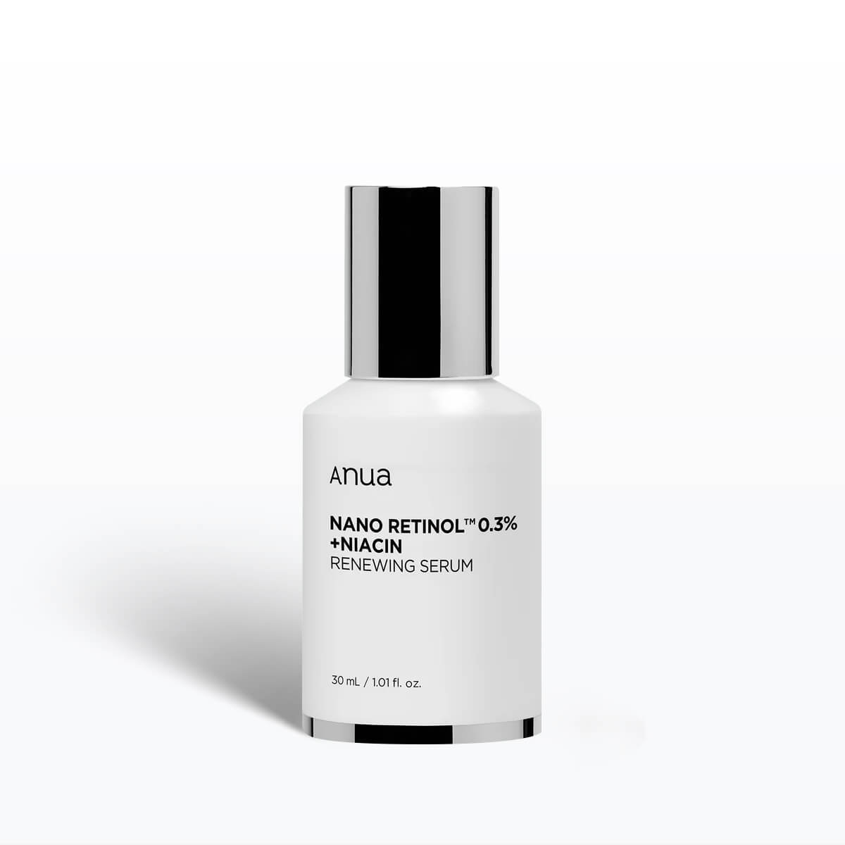 Anua Nano Retinol + Niacin Renewing Serum bottle on a white background