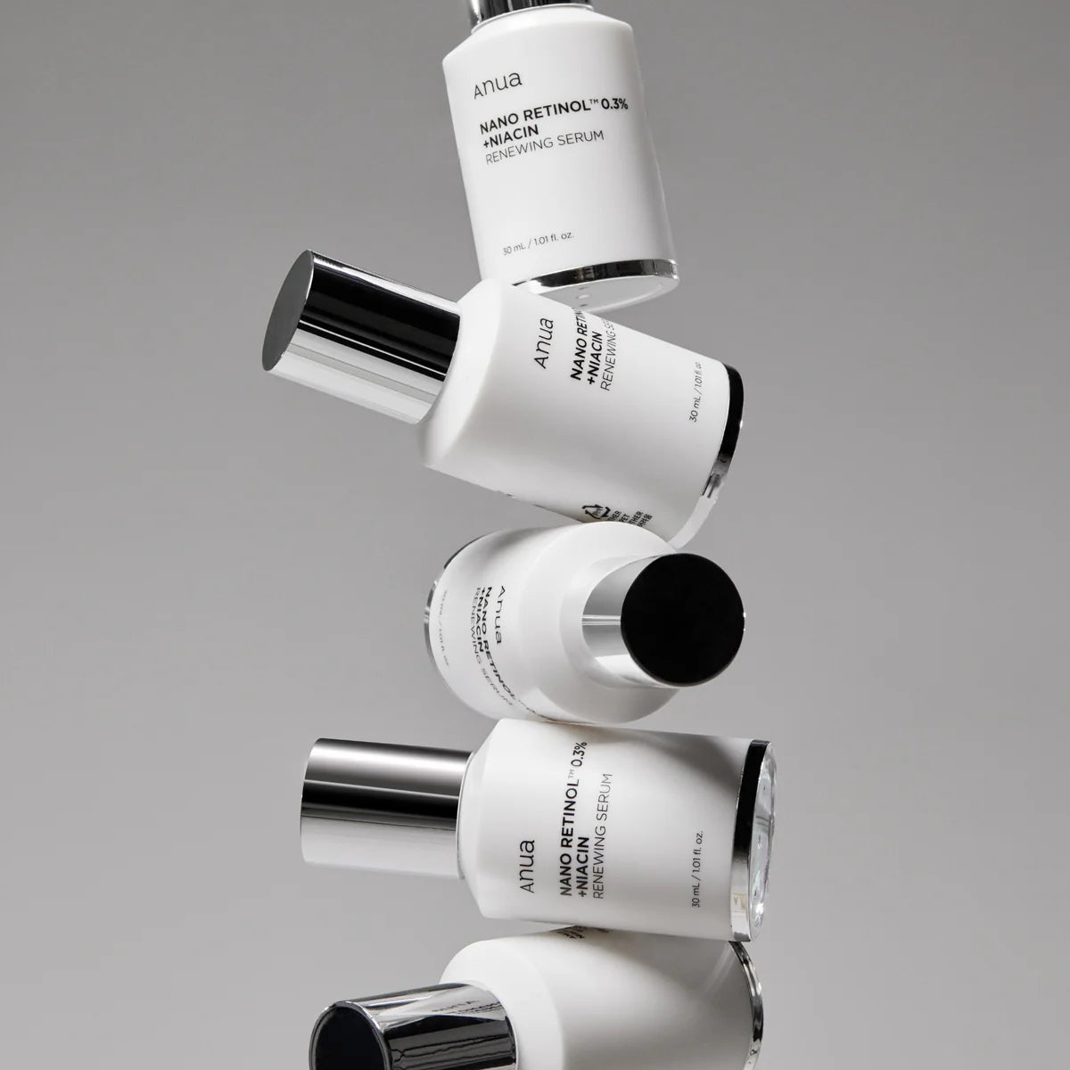 Anua Retinol 0.3% + Niacin Renewing Serum | Korean anti-aging serum with retinol and niacinamide | Buy online in Dubai at Mirae Beauty Hub UAE. Still Life 2