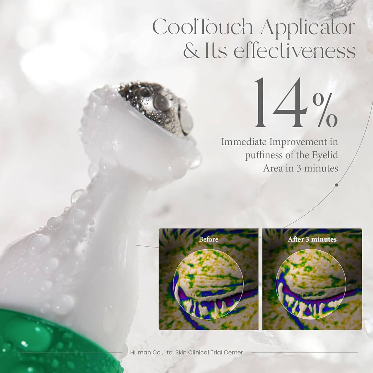 CoolTouch Applicator with effectiveness claims and before/after images on a white background