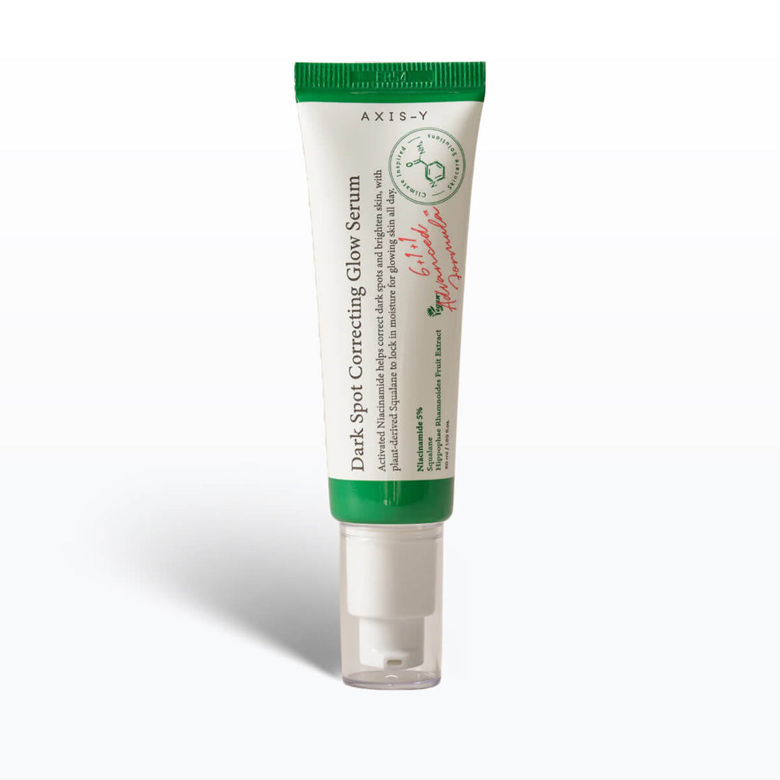 Tube of Axis-Y Dark Spot Correcting Glow Serum on a white background