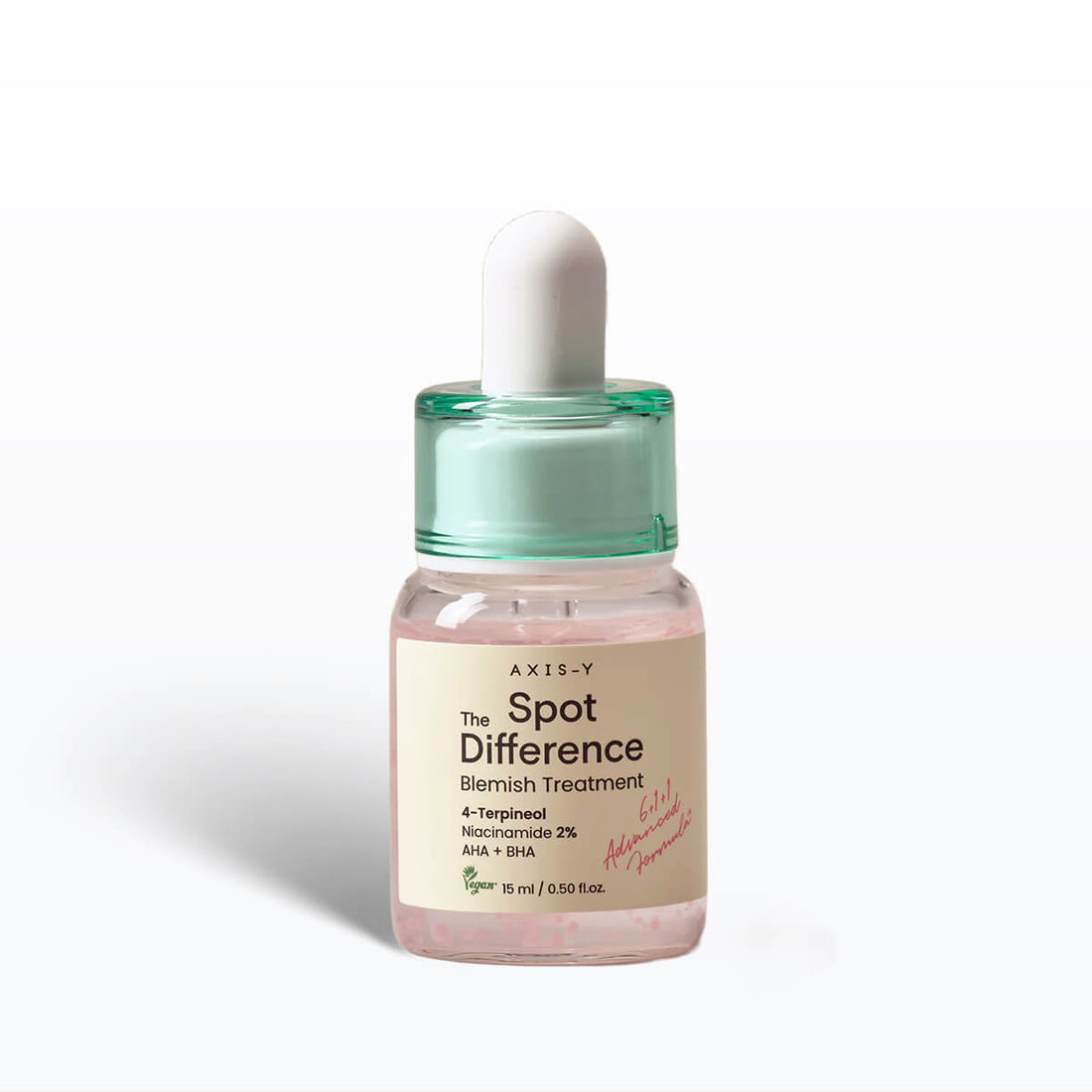 Skincare dropper bottle labeled 'The Spot Difference' on a white background