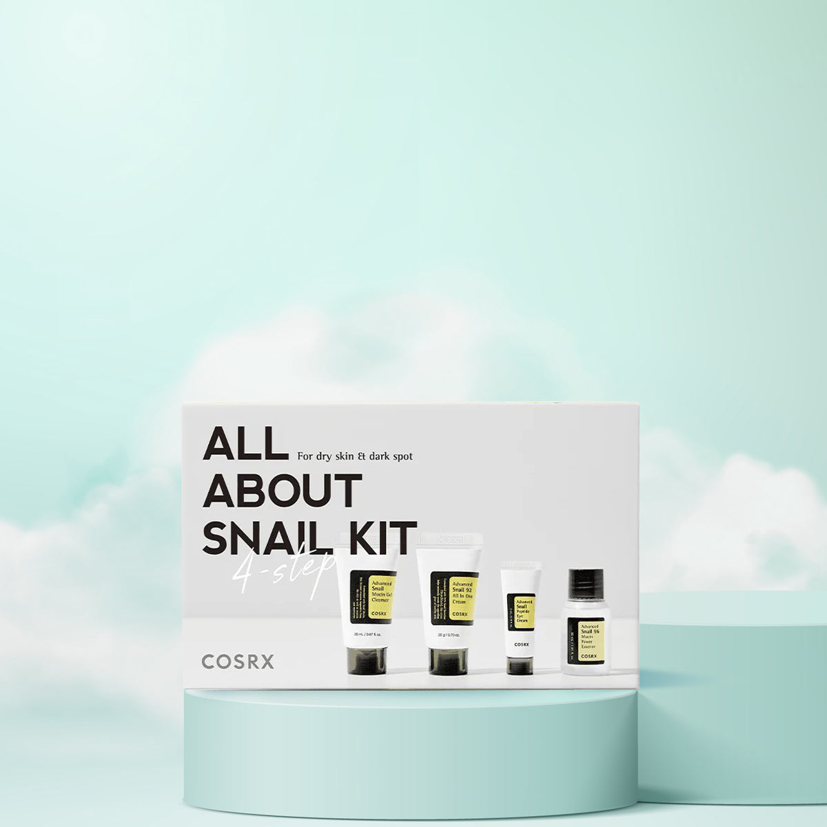 COSRX All About Snail Kit – 4-step Korean skincare mini set, Front