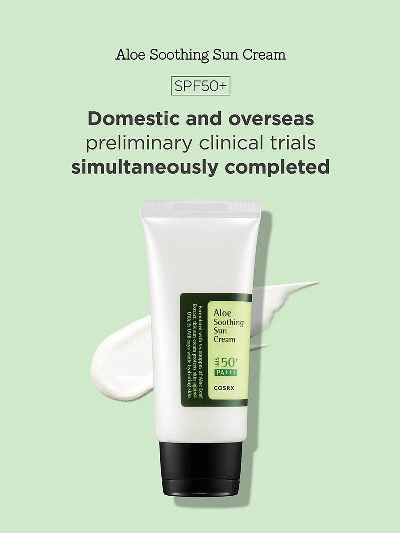 COSRX Aloe Soothing Sun Cream SPF50+ – Korean sunscreen 50ml, Front 3