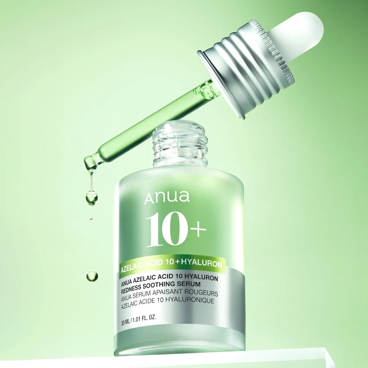 Anua Azelaic Acid 10 Hyaluron Redness Soothing Serum 30ml – Korean skincare serum for sensitive, acne-prone skin with redness and dehydration. Still Life