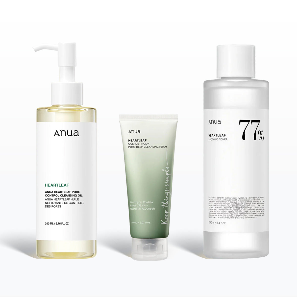 Anua Heartleaf Pore Cleansing Foam Set – Trio for Gentle & Deep Cleanse