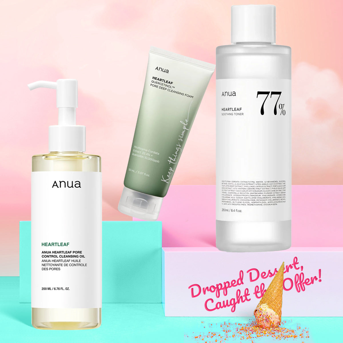 Anua Heartleaf Pore Cleansing Foam Set – Trio for Gentle & Deep Cleanse