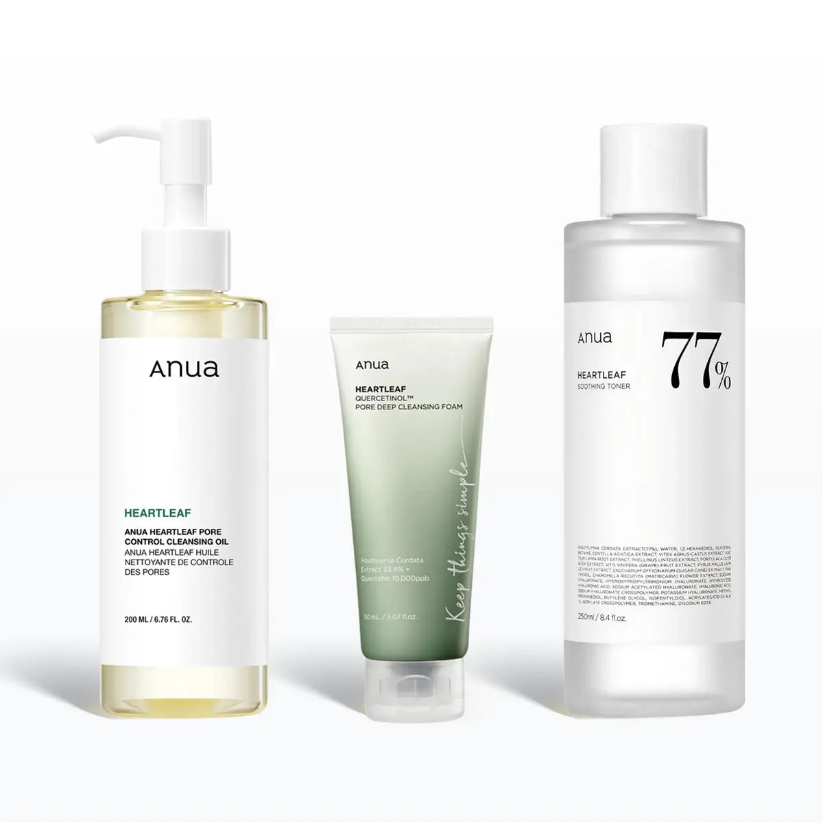 Heartleaf Pore Cleansing Foam Set Trio for Gentle & Deep Cleanse