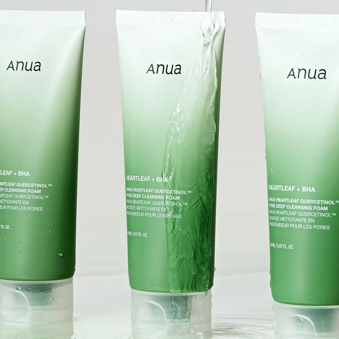 Anua Heartleaf Quercetinol Deep Cleansing Foam | Korean face wash for sensitive skin with heartleaf extract | Shop online in Dubai at Mirae Beauty Hub UAE. Best cleansing