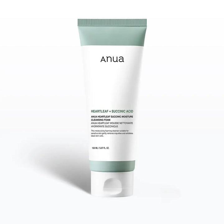 Anua Heartleaf Succinic Moisture Cleansing Foam Korean skincare UAE gentle face cleanser product
