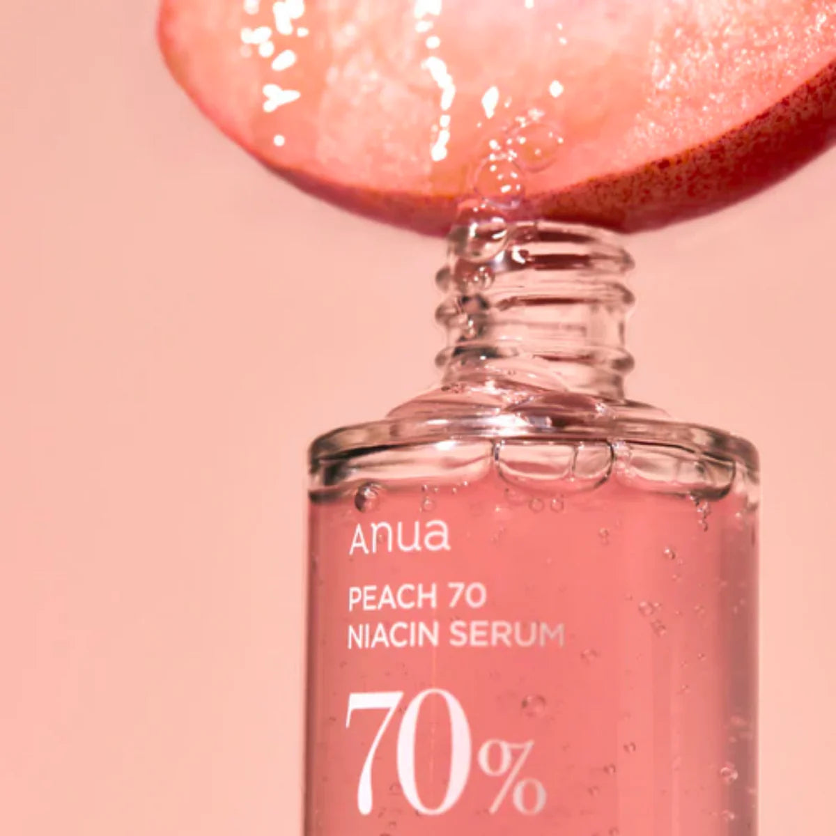 Anua Peach 70% Niacin Serum | Korean brightening serum with niacinamide and peach extract | Buy online in Dubai at Mirae Beauty Hub UAE. Texture