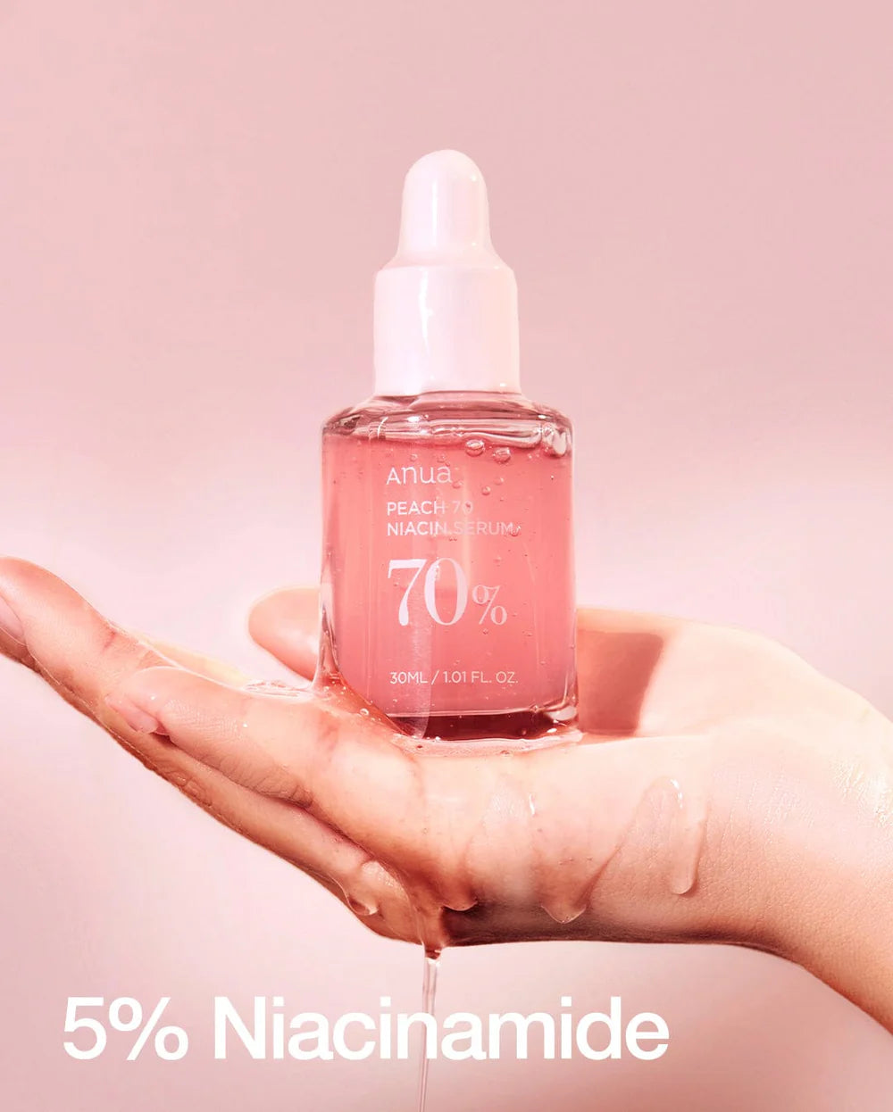 Anua Peach 70% Niacin Serum | Korean brightening serum with niacinamide and peach extract | Buy online in Dubai at Mirae Beauty Hub UAE. Ingredient