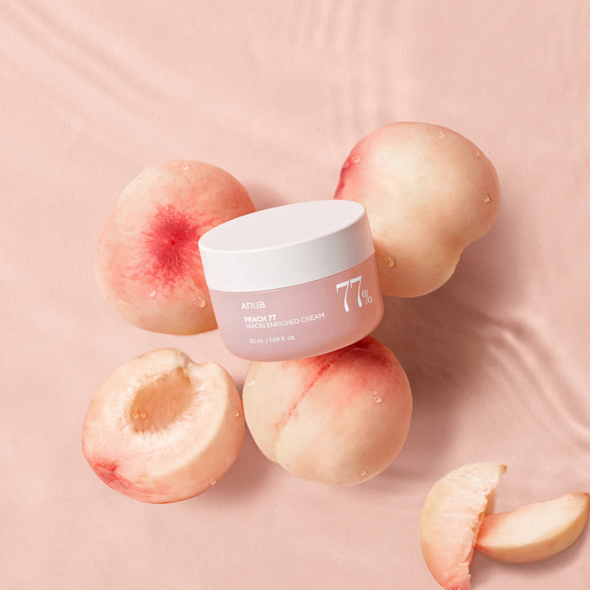 Anua Peach 77% Niacin Enriched Cream | Korean brightening moisturizer with niacinamide and peach extract | Shop online in Dubai at Mirae Beauty Hub UAE. Peach