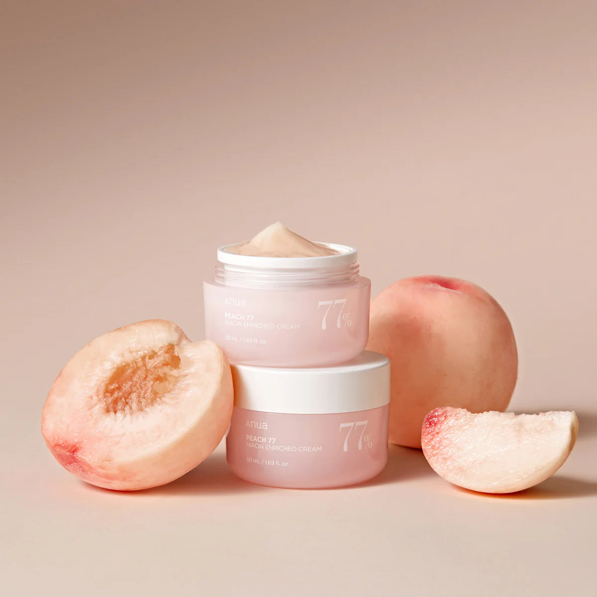 Anua Peach 77% Niacin Enriched Cream | Korean brightening moisturizer with niacinamide and peach extract | Shop online in Dubai at Mirae Beauty Hub UAE. Peach Cream