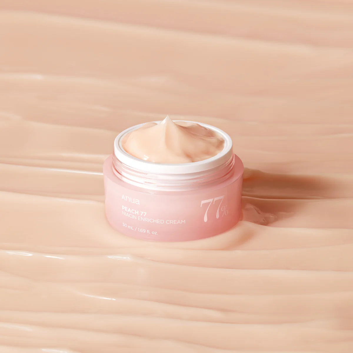 Anua Peach 77% Niacin Enriched Cream | Korean brightening moisturizer with niacinamide and peach extract | Shop online in Dubai at Mirae Beauty Hub UAE. Texture