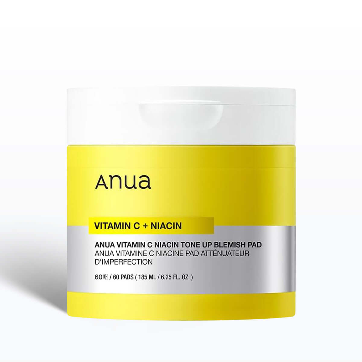 Anua Vitamin C + Niacin skincare product packaging on a white background