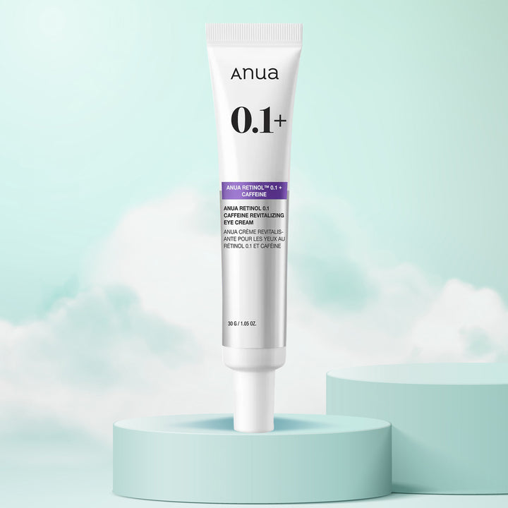 Anua skincare product on a light blue background