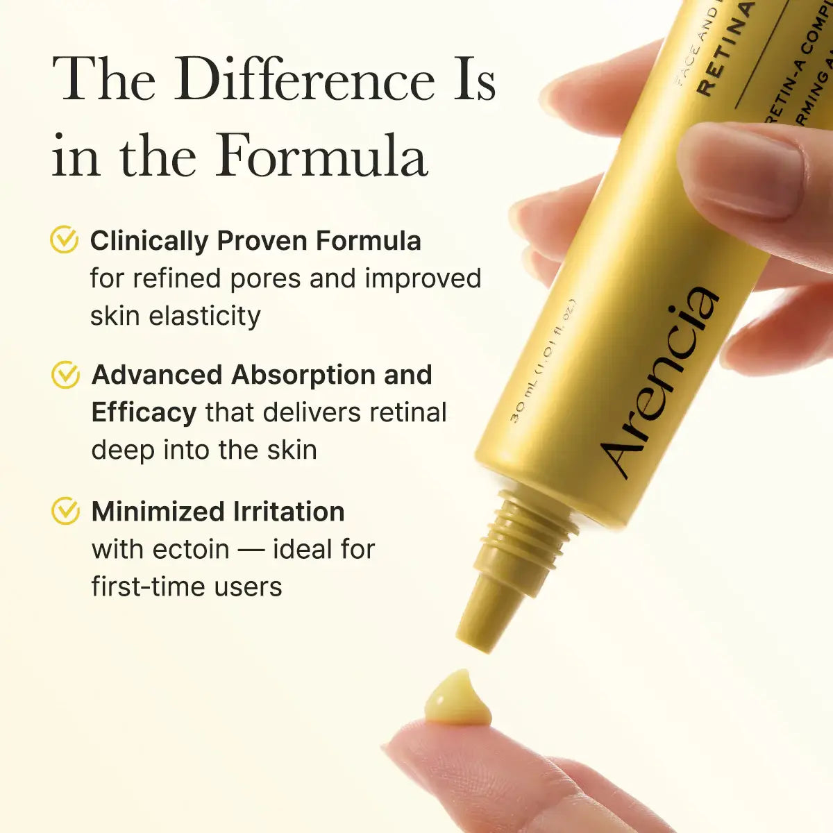 Arencia Retinal Booster Shot Serum 30ml Korean retinal anti-aging facial serum for smoother, firmer, brighter skin.