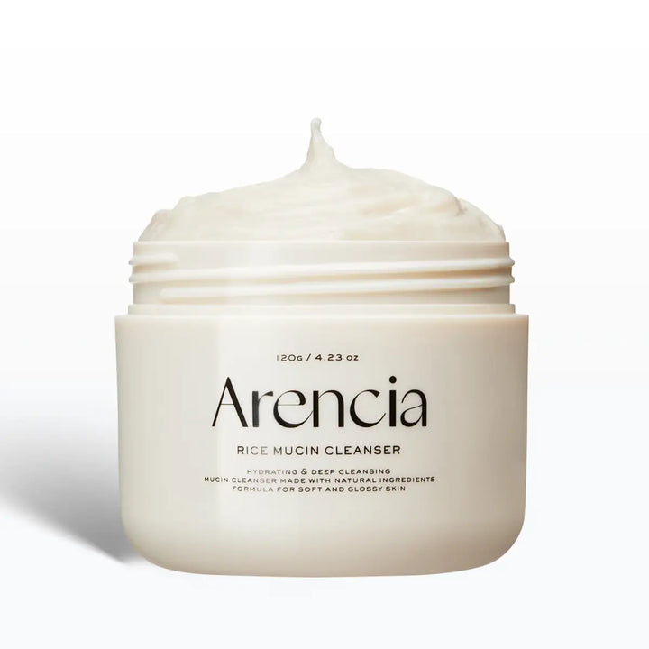 Jar of Arencia Rice Mucin Cleanser on a white background