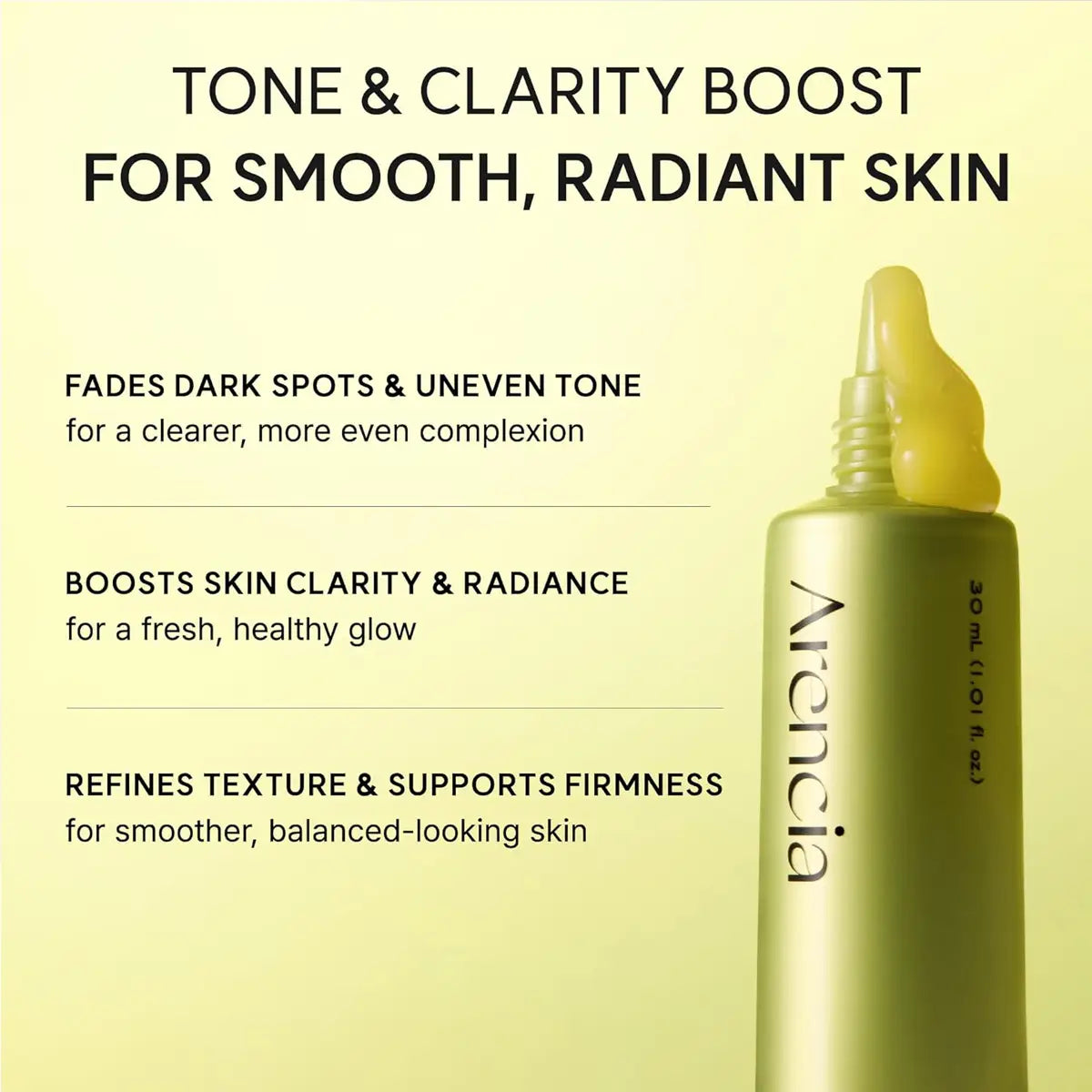 Arencia Vitamin C Booster Shot Serum 30ml helps reduce dark spots, uneven tone.