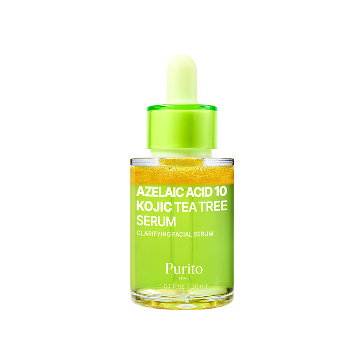 Purito Azelaic Acid 10 Kojic Tea Tree Serum bottle on a white background