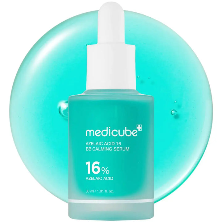 Medicube Azelac Acid 16 BB Calming Serum bottle with dropper on a white background