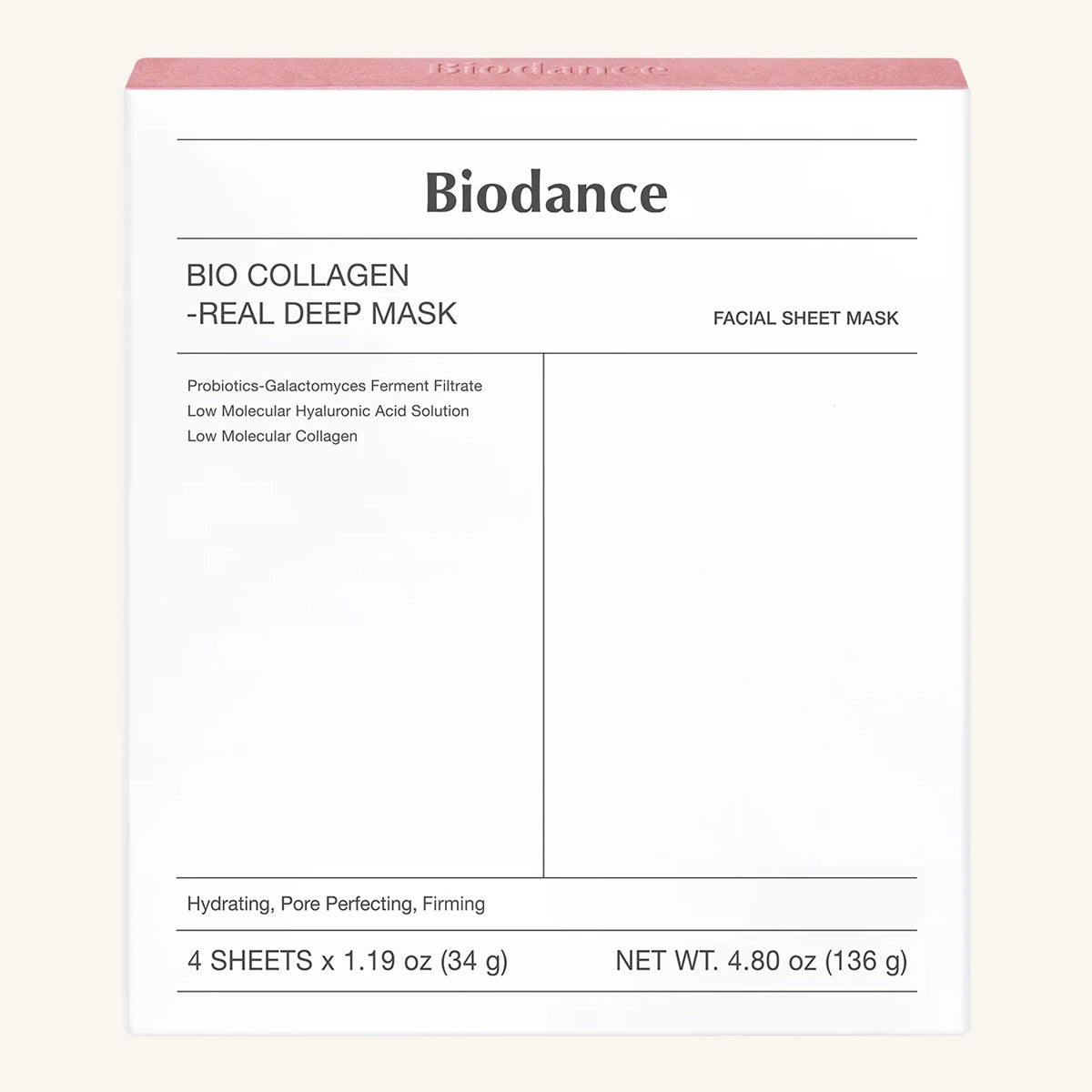 Biodance Bio-Collagen Real Deep Mask – Korean Skincare Sheet Mask with Bio-Collagen and Hyaluronic Acid for Hydration and Firming. Box