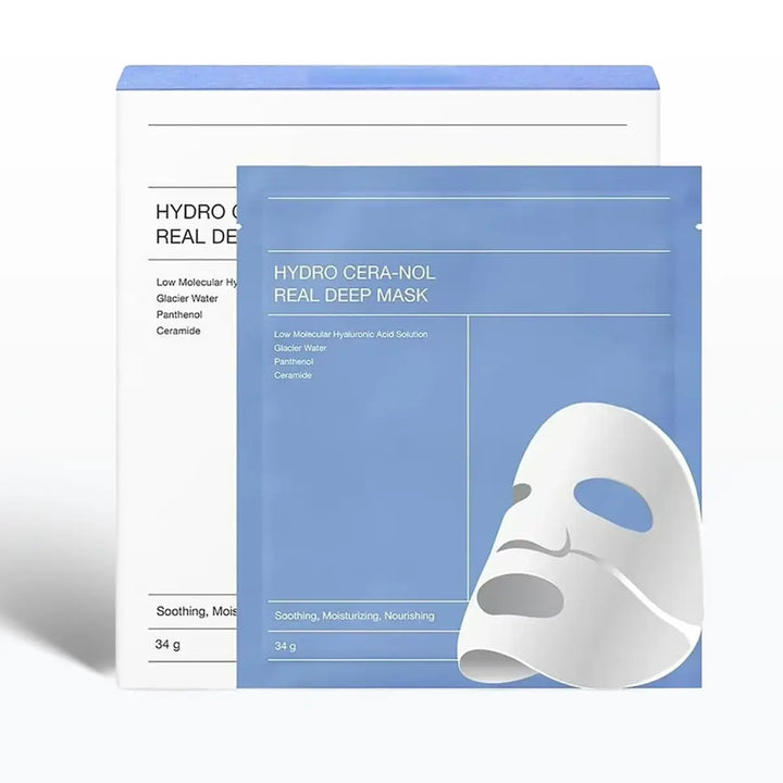 Biodance Hydro Cera-Nol Real Deep Mask packaging with blue and white design on a white background
