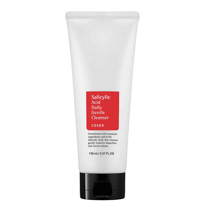 COSRX Salicylic Acid Daily Gentle Cleanser tube on a white background
