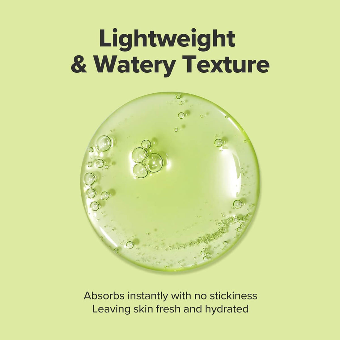 Lightweight and watery texture with bubbles on a green background