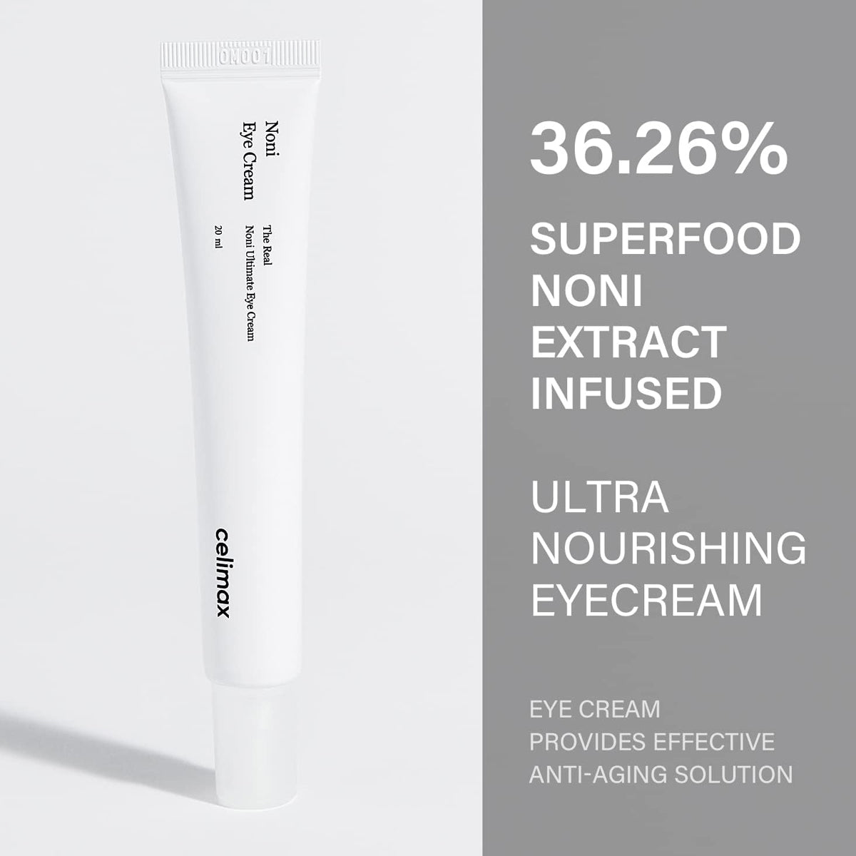 Celimax Noni Ultimate Eye Cream 20ml – Korean skincare anti-aging eye cream for puffiness, fine lines, and dark circles. Feature 1