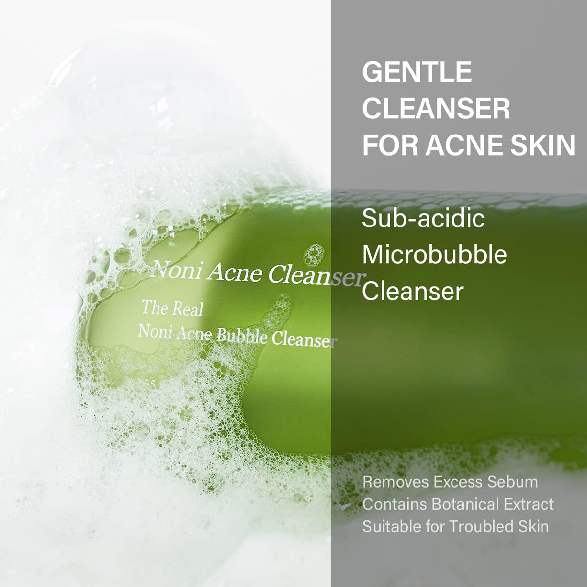 Celimax The Real Noni Acne Bubble Cleanser – Korean foaming cleanser for acne-prone skin with salicylic acid and noni extract. Feature