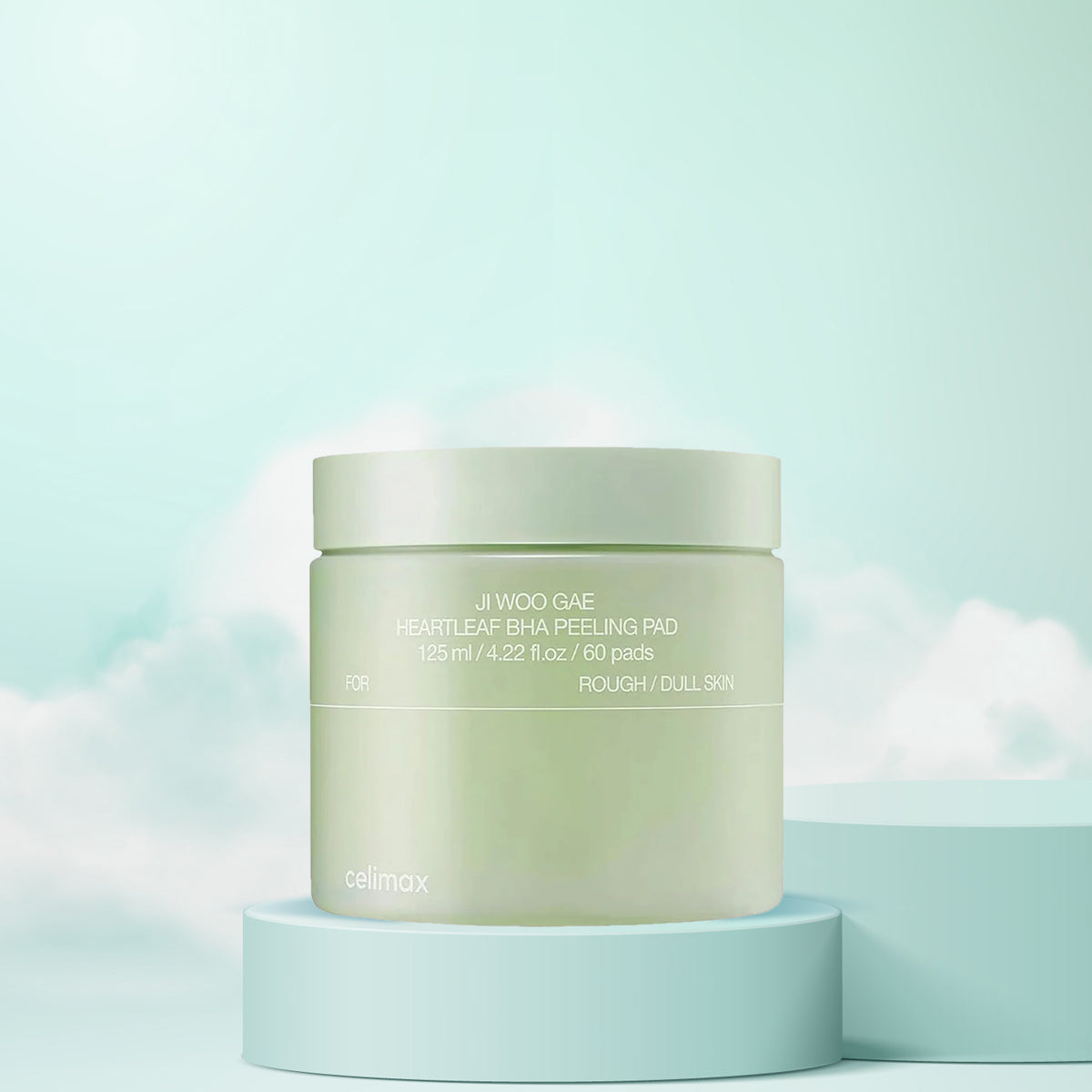 Celimax Ji Woo Gae Heartleaf BHA Peeling Pad – Korean exfoliating pad with heartleaf and salicylic acid for acne-prone and sensitive skin. Front