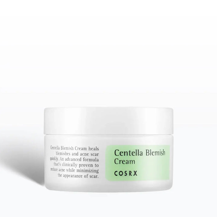 Cosrx Centella Blemish Cream jar on a white background