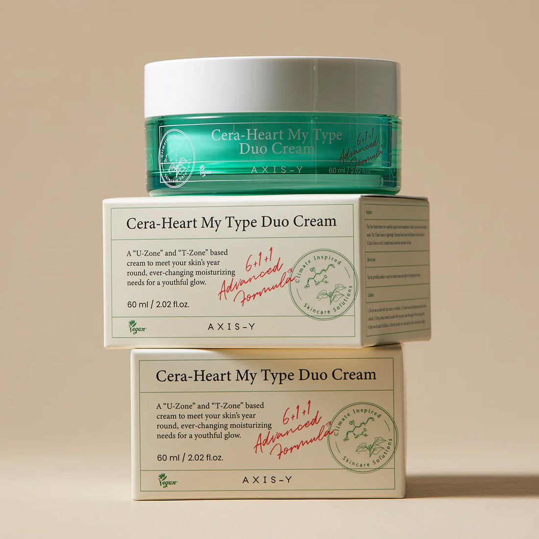 Cera-Heart My Type Duo Cream jar and packaging on a beige background