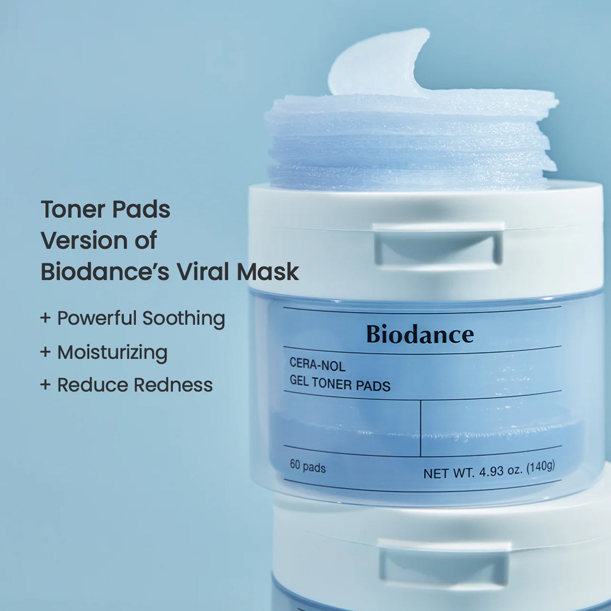 Biodance Cera-nol Gel Toner Pad | Korean Skincare Toner Pads with Ceramide and Panthenol for Sensitive Skin Care. Benefits