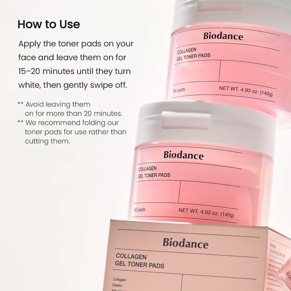 Biodance Collagen Gel Toner Pad | Anti-Aging Korean Skincare with Collagen and Peptides for Firming and Hydration. How to use