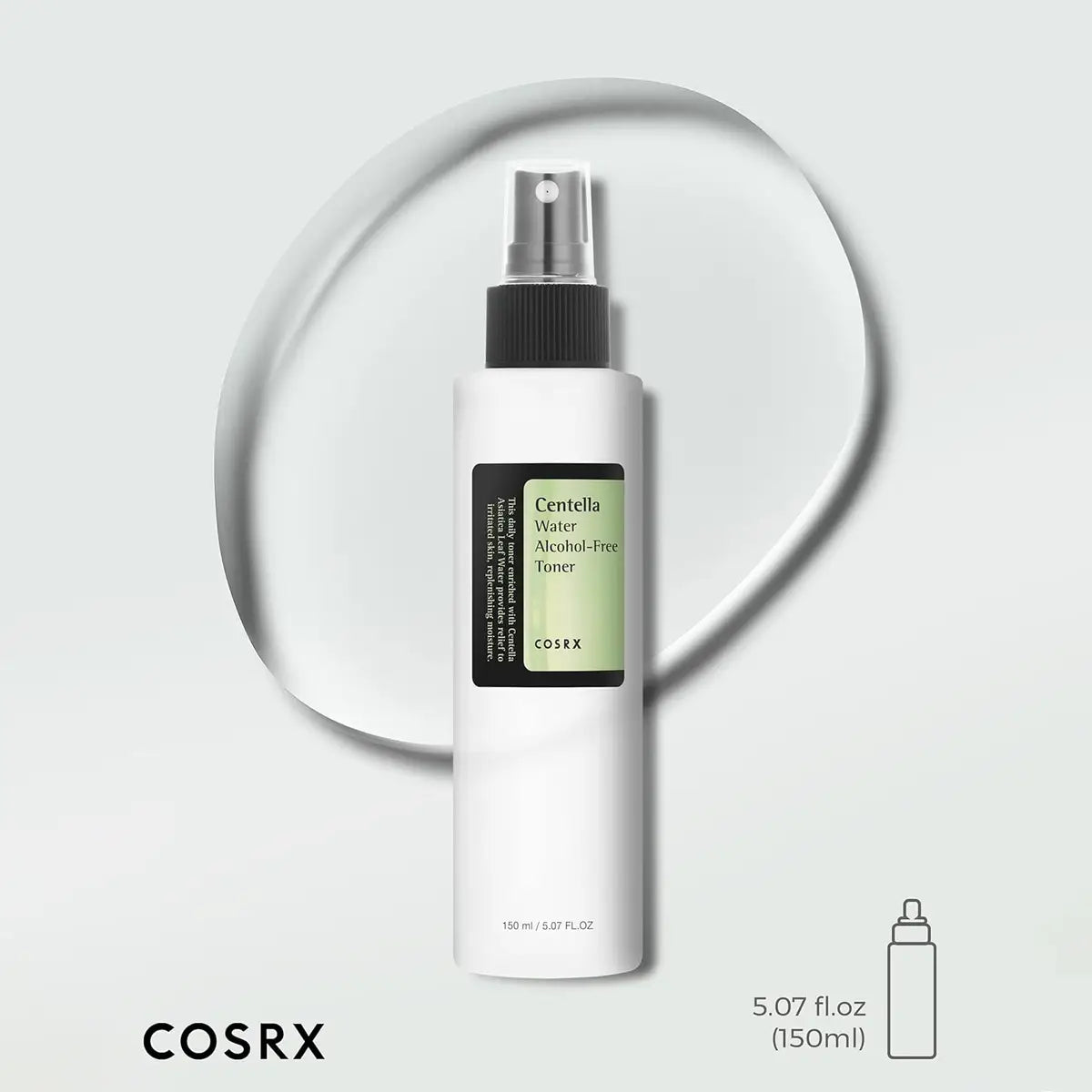 COSRX Centella Water Alcohol-Free Toner bottle on a light gray background