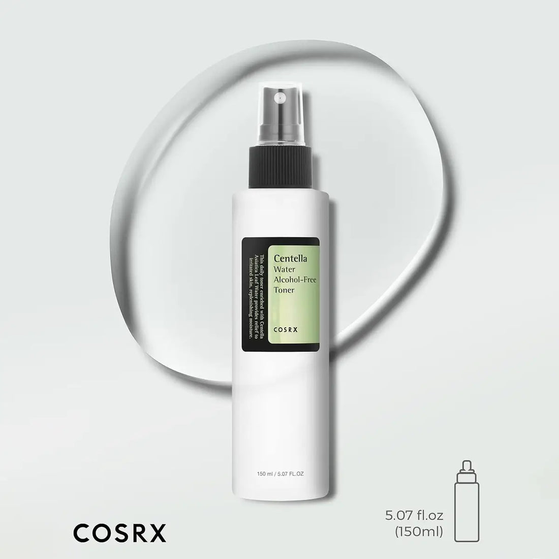 COSRX Centella Water Alcohol-Free Toner bottle on a light gray background